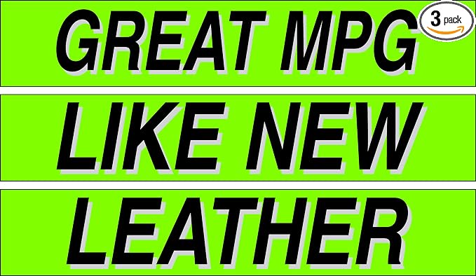 Ez-line Vinyl Windshield Stickers 3 Dozen 15 Inch Chartreuse Slogan Dealership by CarBowz