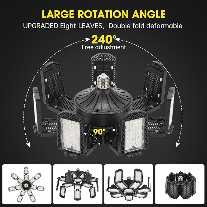 LED Garage Light, Super Bright Screw in E26/E27 Ceiling Shop Work Lamp - Image 4