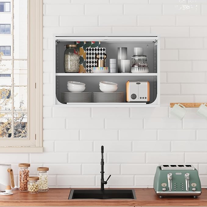 Metal Storage Cabinet White Wall Cabinets - Image 8