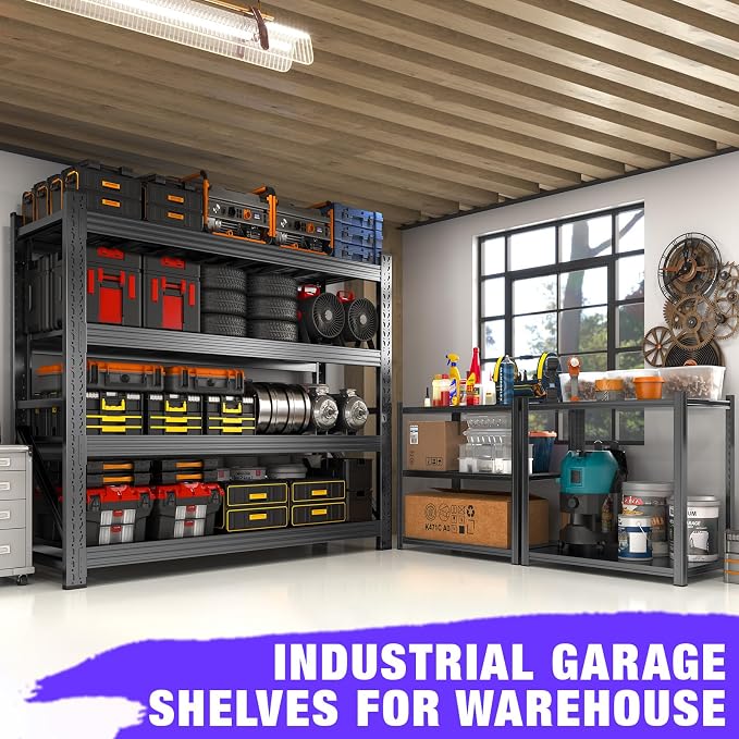Metal Garage Shelving Heavy Duty, 4-Tier Adjustable Wire Storage Garage Shelves - Image 8