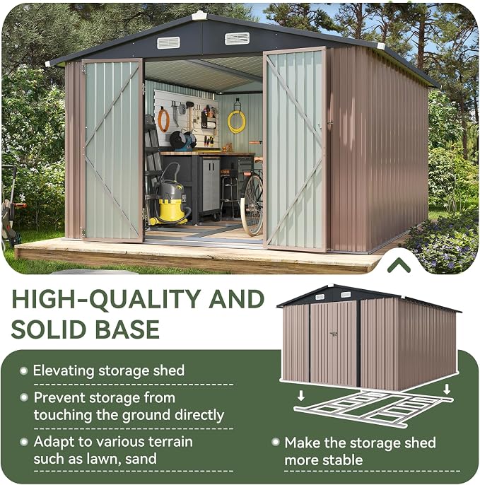 Aoxun 10 x 12FT Outdoor Storage Shed - Image 3
