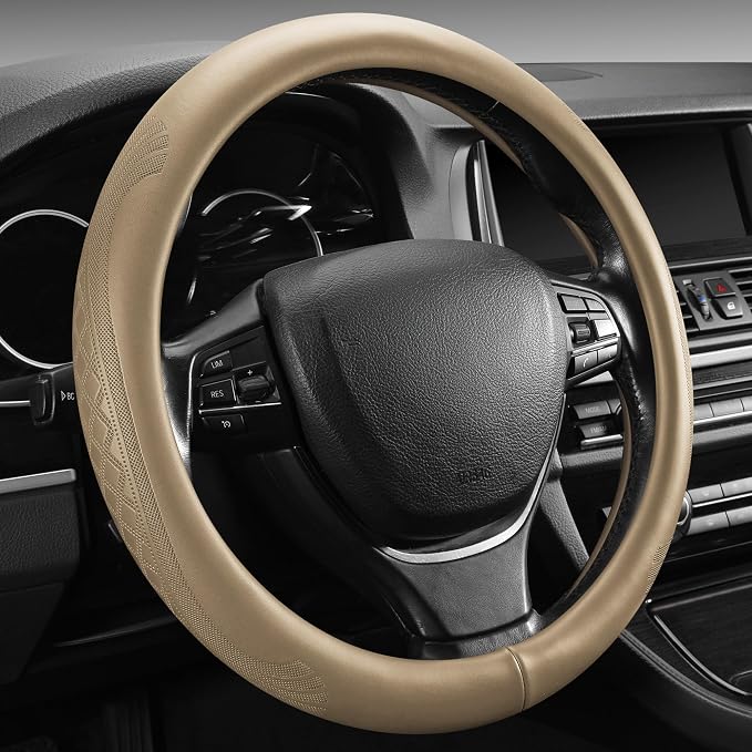 【2025 Model】 High-Grade Real Cowhide Steering Wheel Cover by PJBTVZ