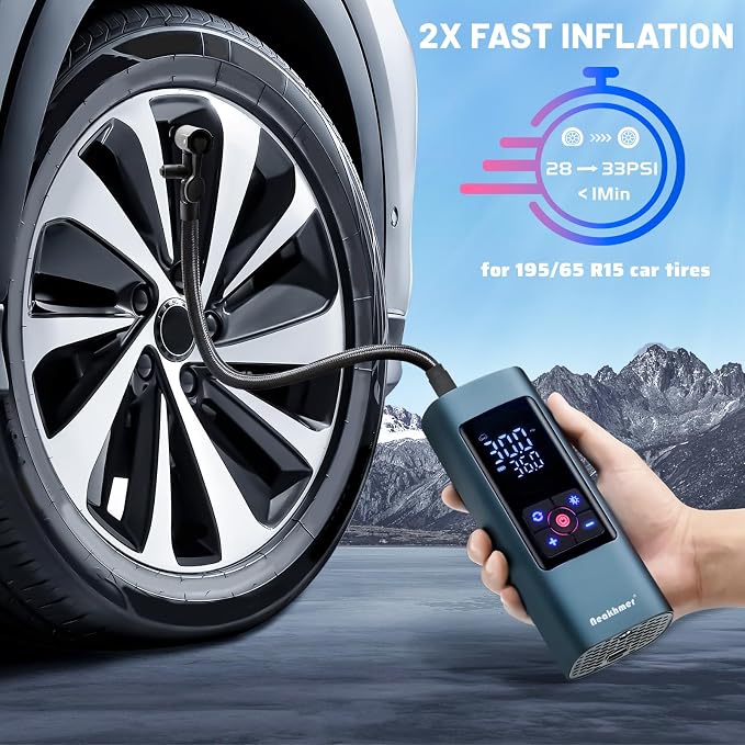 Tire Inflator Portable Air Compressor: Cordless Air Pump - Image 2