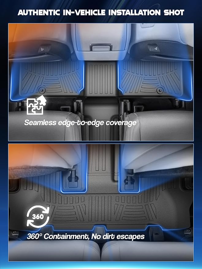 Car Floor Mats for 2024 2025 Hyundai Santa Fe Accessories, TPE All Weather - Image 6