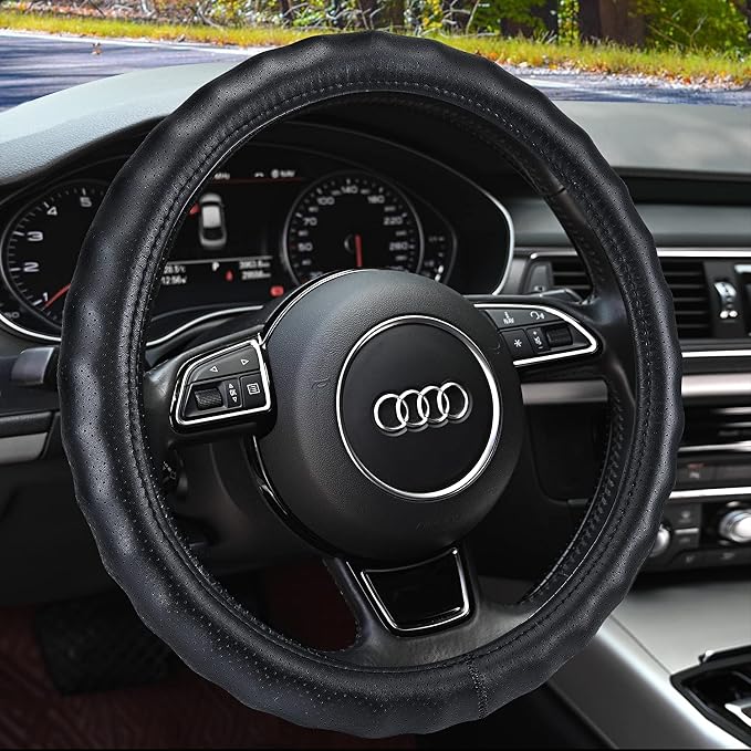Haokay Heavy Duty Pure Cowhide Steering Wheel Cover by HAOKAYAUTOPRODUCTS