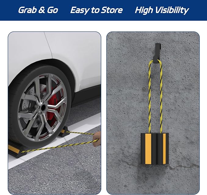 Heavy Duty Rubber Wheel Chock, Non-Slip Tire Stopper - Image 7