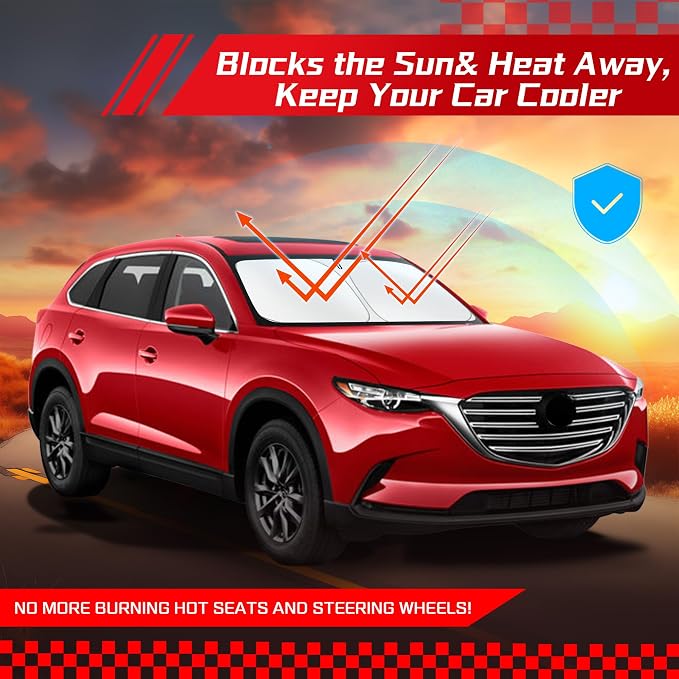 ARISMOTOR Windshield Sun Shade for Mazda CX-9 CX9 2016-2025, Custom Fit - Image 7