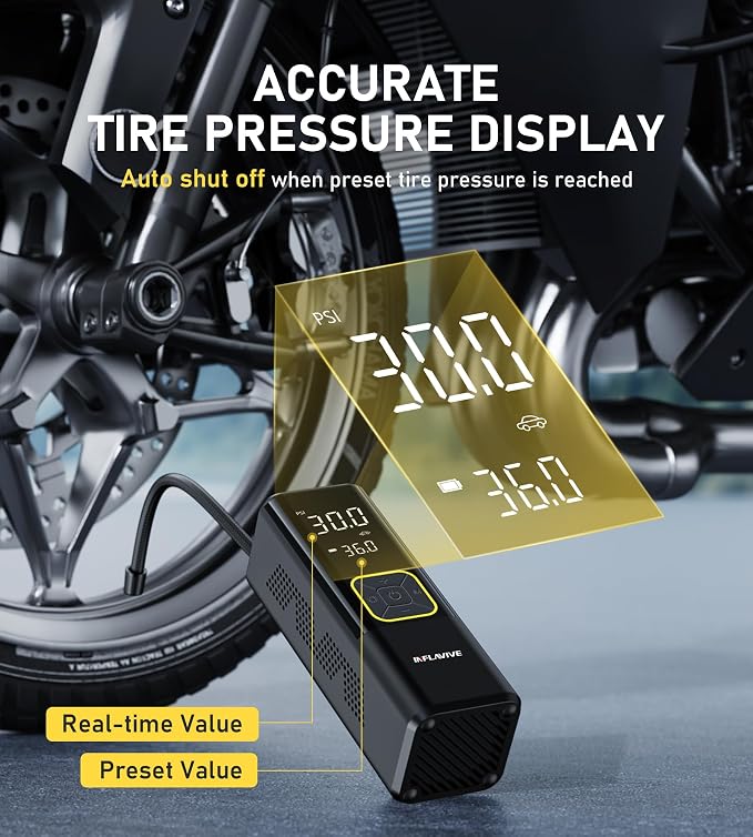 Tire Inflator Portable Air Compressor, InflaVive 3X Fast Inflate Cordless Air - Image 3