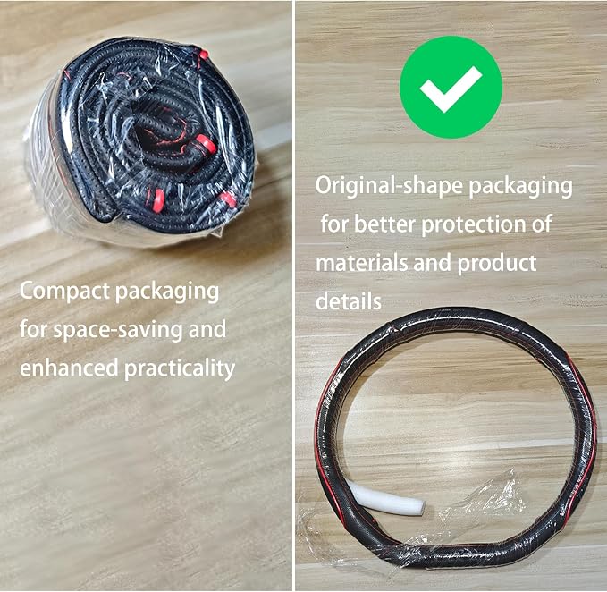 D Shape Car Steering Wheel Cover, Universal 15 inch Stitching Color Anti-Slip - Image 5