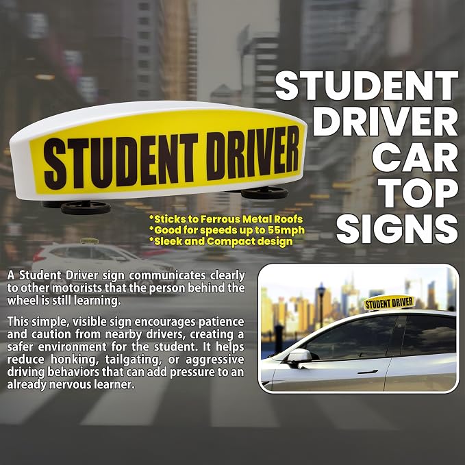Student Driver Sign for Car Top - Image 7
