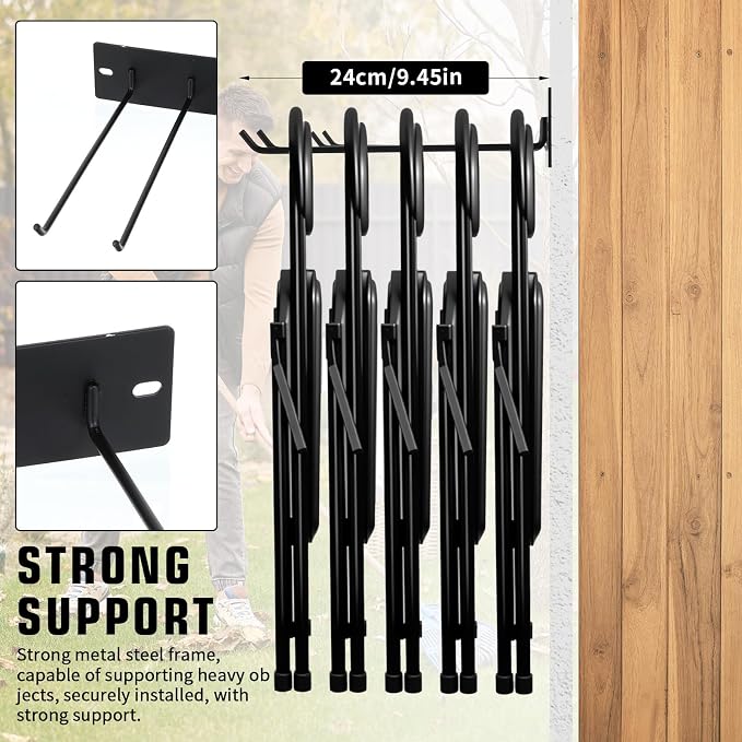 Folding Chair Storage Rack for Chair Organization and Garage Wall Mount Storage - Image 4