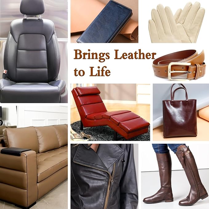 Saddle Tan Leather Dye Light Brown Recoloring Balm Repair Kit Vinyl Car Seat - Image 5