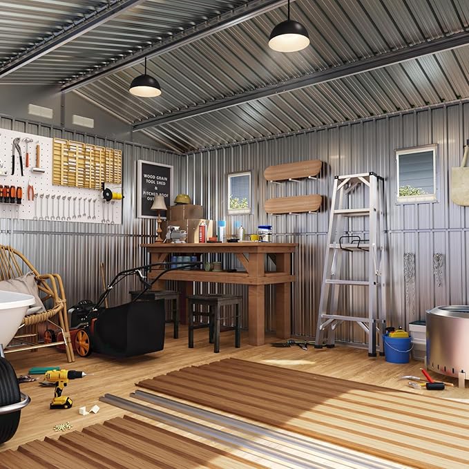 10X12 FT Outdoor Steel Storage Shed - Image 7