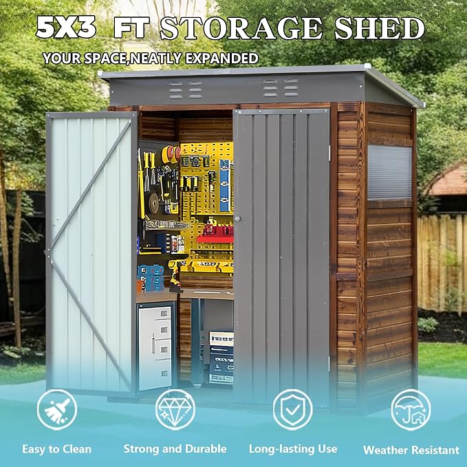 5x3 FT Outdoor Lean to Shed - Image 3