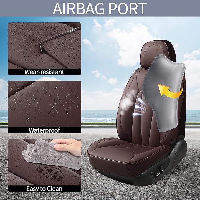 Leather Car Seat Covers, Sedans and Trucks, Waterproof and Breathable - Image 3