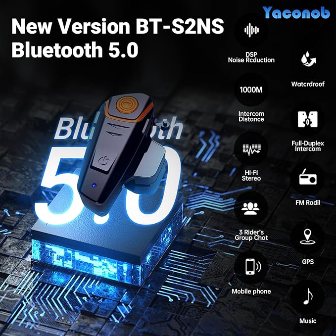 Helmet Bluetooth Headset Bt-S2ns, 1000m Helmet Communication System, Connect Up - Image 2