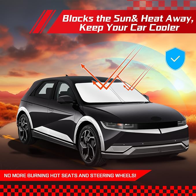 ARISMOTOR Windshield Sun Shade for h-yundai Ioniq 5 2022-2025 2026, Custom Fit - Image 7