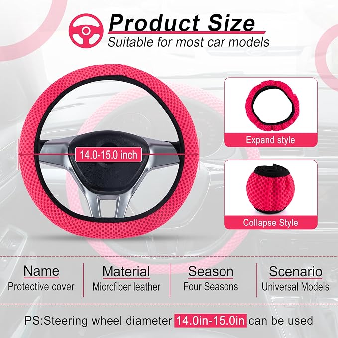 alpmosn Elastic Stretch Steering Wheel Cover, Universal Interior Accessories - Image 2