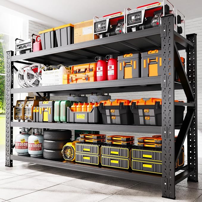 69''W Garage Shelving Heavy Duty, Metal Garage Shelves, 7000LBS Storage Shelves by LLIIFFEE