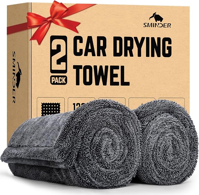 2-Pack 1200 GSM Car Drying Towels – Microfiber Towels by SMINDER
