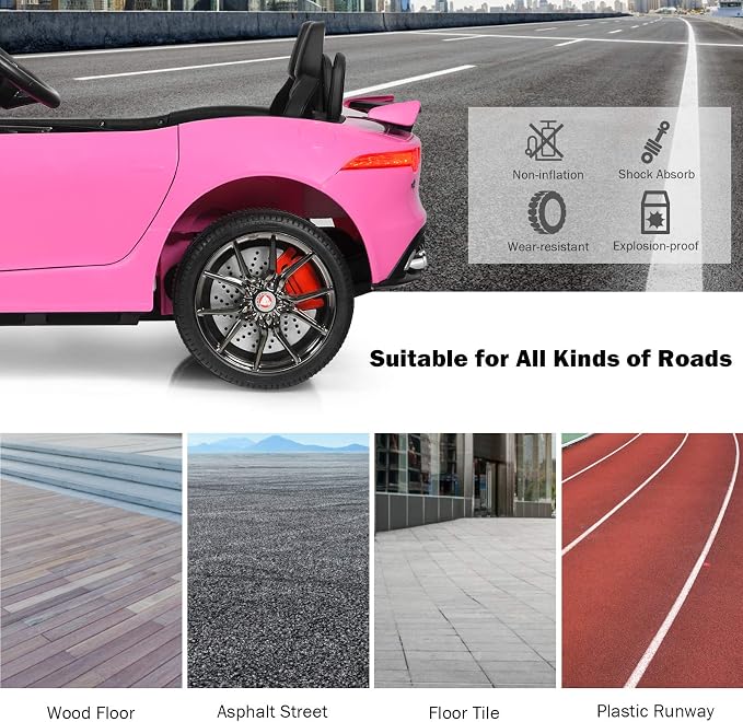 Costzon Ride on Car, 12V Licensed Jaguar F-Type SVR Battery Powered Kids' - Image 7