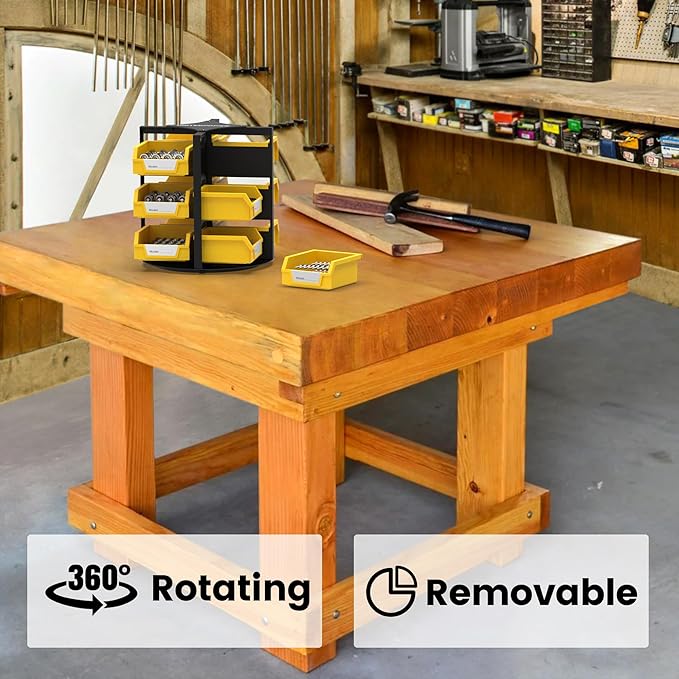UNITEDPOWER Rotating Storage Bins, Tool Organizer, Hardware Crafts, Small Parts - Image 5