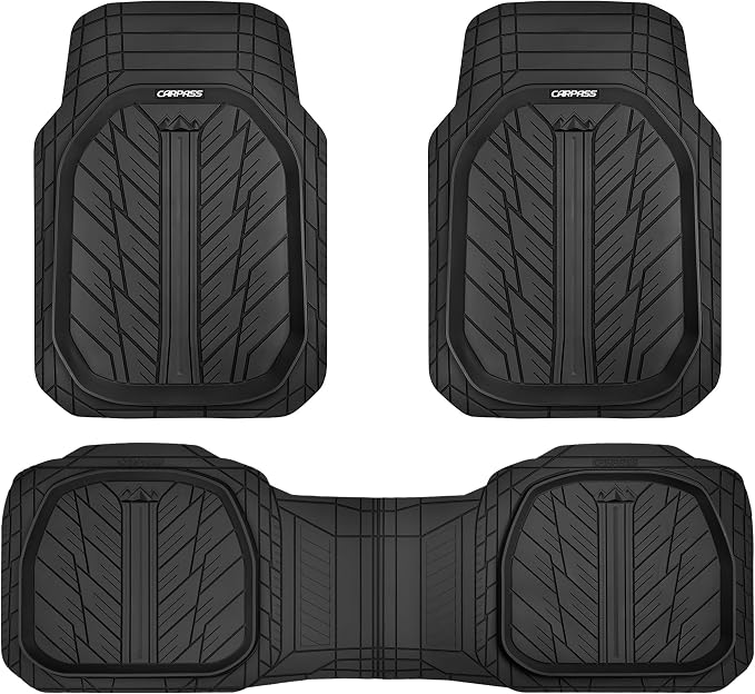 CAR PASS DeepDish Heavy Duty Rubber Floor Mats 3-Piece, Universal M-XL Size - Image 8