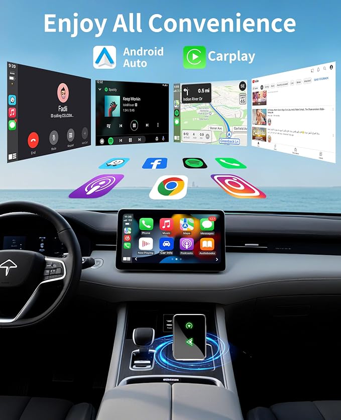 Wireless CarPlay Adapter for IPhone, 2025 Upgrade 2-in-1 CarPlay & Android Auto - Image 6