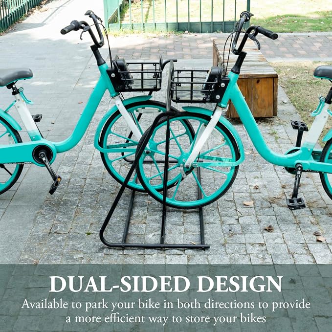 MyGift Large Metal Double-Sided Grid Bike Rack Stand, Freestanding Bicycle - Image 2