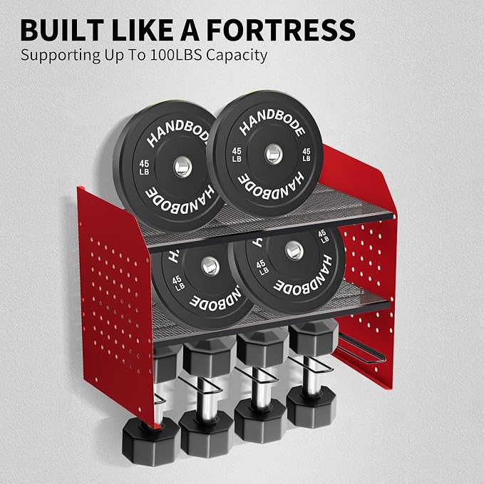 Power Tool Organizer Wall Mount – Adjustable Shelf, Side-Mounted 4-Outlet - Image 5