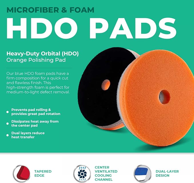 Lake Country 5.5" HDO Orange Foam Polishing Pad – Premium Heavy Duty Orbital - Image 2