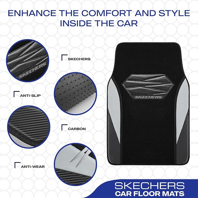 Skechers Car Floor Mats, Waterproof Universal Fit Car Mats, Faux Leather Car - Image 4