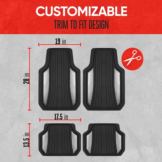 Motor Trend ChromeTech Car Floor Mats Full Set - Image 5