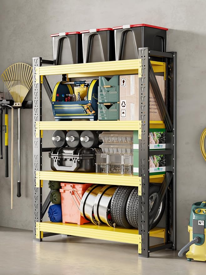 4-Tier Storage Shelves, Adjustable Industrial Metal Shelf System, 000lbs - Image 2