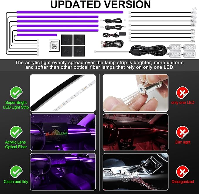 Acrylic Interior Car LED Strip Light - Image 7