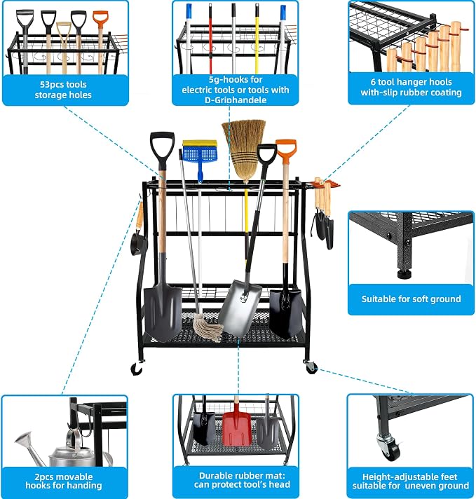 Garden Tool Organizer for Garage, Tool Organizers and Storage，Garden Tool Rack - Image 2