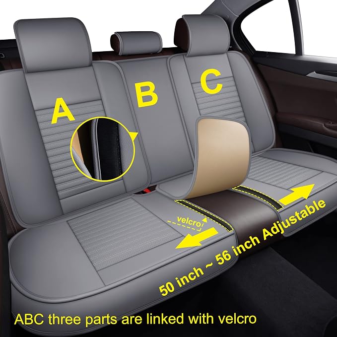 LINGVIDO Car Seat Covers, Breathable and Waterproof Faux Leather Automotive - Image 5