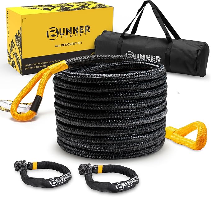 BUNKER INDUST 1"×30ft Kinetic Recovery Rope by BUNKERINDUST