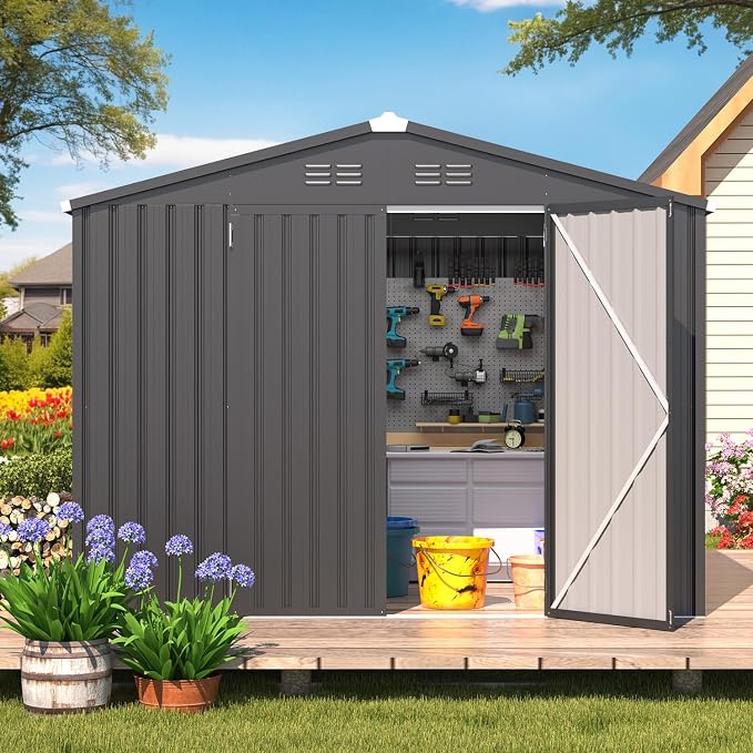 AECOJOY Shed 8' x 6' Metal Storage Shed - Image 5