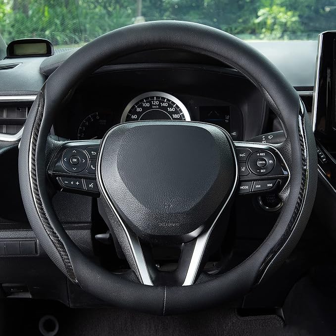 Car Steering Wheel Cover Black, 14-14.5 inch Steering Wheel Covers - Image 4