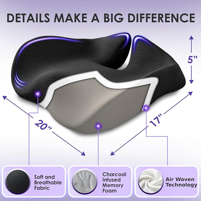 Pressure Relief Seat Cushion for Tailbone Pain – X Large Office Chair Cushion - Image 6