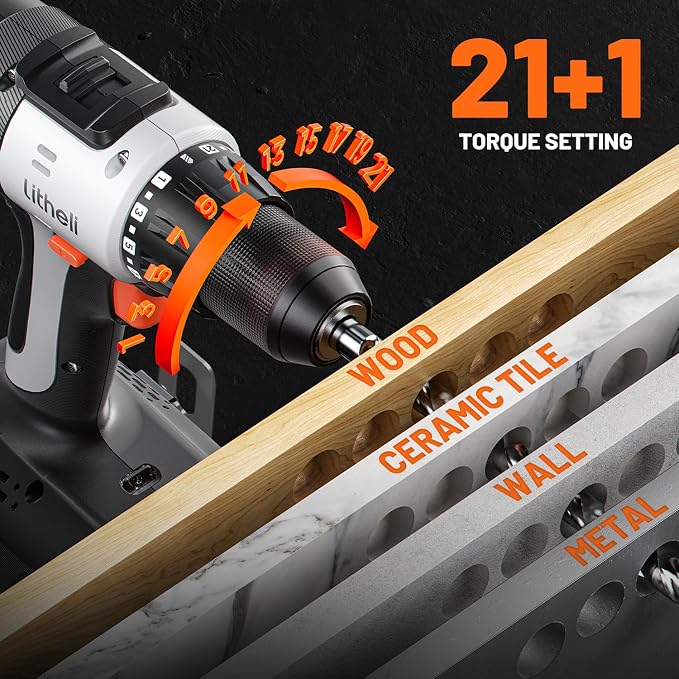 Litheli Cordless Drill Driver, Electric Power Drill - Image 2