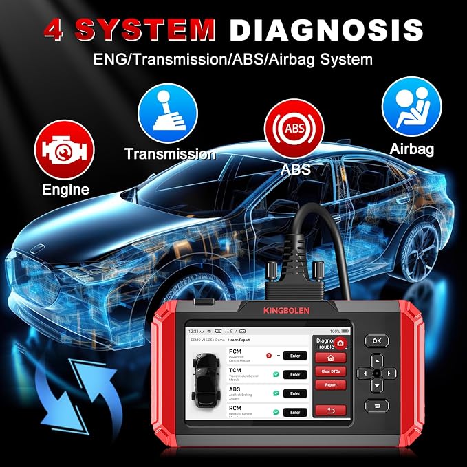 KINGBOLEN S800 OBD2 Scanner Diagnostic Tool, ABS SRS Engine at Automotriz Code - Image 2