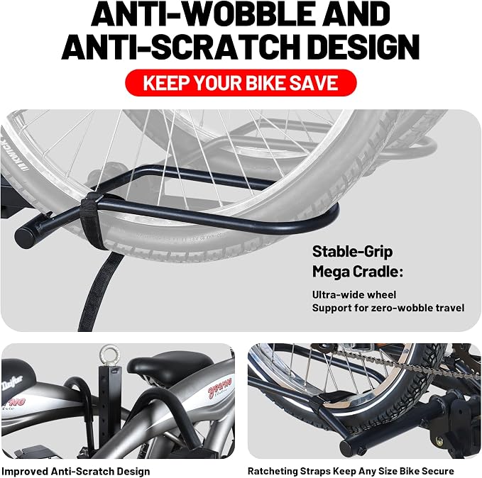 Rockland Foldable 2-Bike Rack, 200 lbs Capacity, Hitch Mount Bike Rack - Image 3