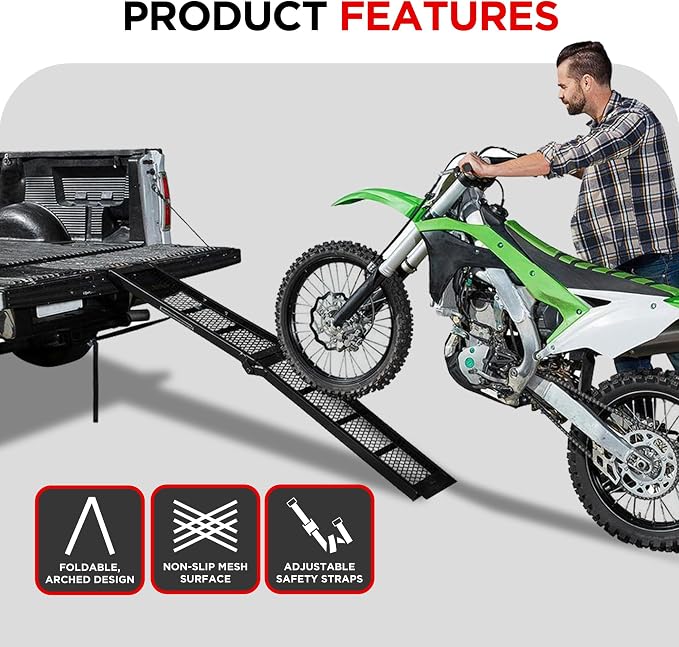 Rockland Heavy Duty Steel Loading Ramp, 800 LBS Capacity, Portable Folding - Image 4