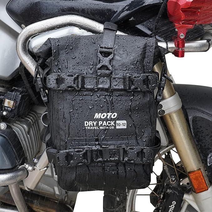 Motorcycle Tail Bag Front Bumper Bag, 12L Roll-top Waterproof Motor Saddle - Image 9