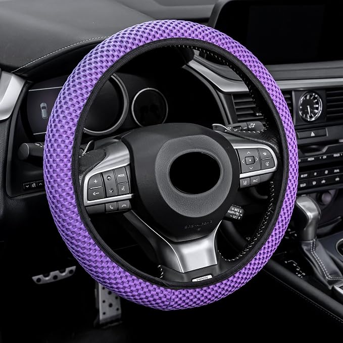 alpmosn Elastic Stretch Steering Wheel Cover, Universal Interior Accessories by alpmosn