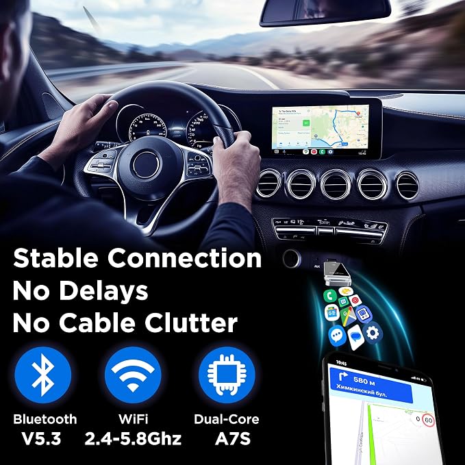 Android Auto Wireless Adapter, Convert Factory Wired to Wireless, Easy Plug and - Image 3