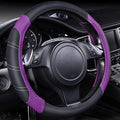 CAR PASS Line Rider Microfiber Leather Sporty 14.5-15 inch Steering Wheel Cover by CARPASS
