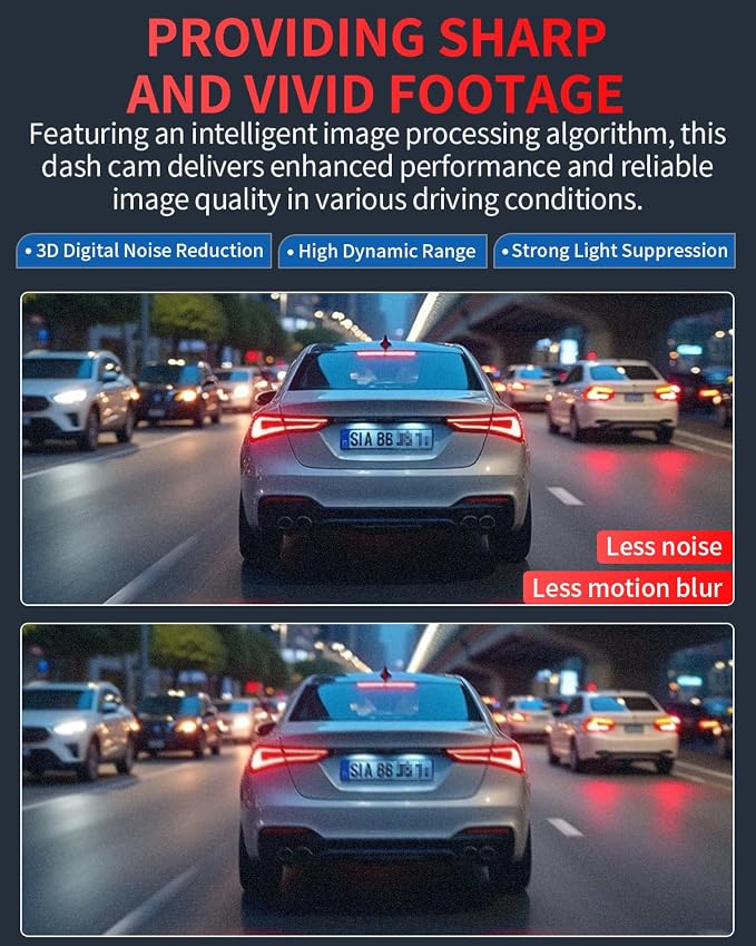 Dash Cam Front and Rear, 4K Full HD Dual Dash Camera - Image 5